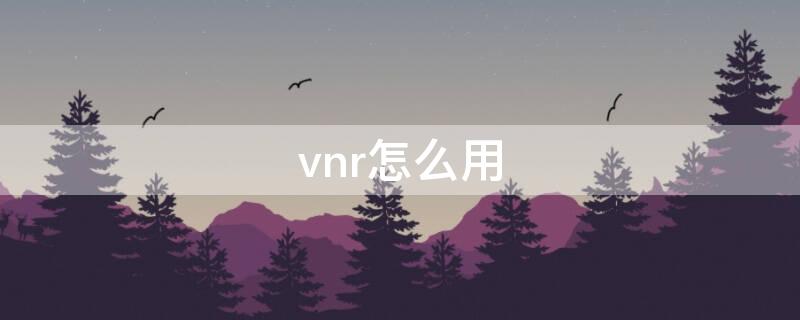 vnr怎么用（vnr怎么用腾讯翻译）