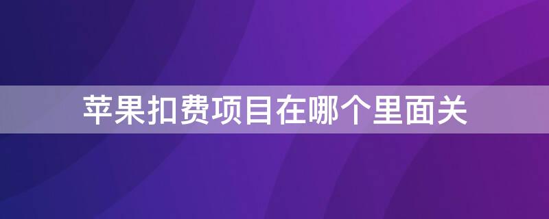 iPhone扣费项目在哪个里面关（iphone扣费项目在哪个里面关闭）