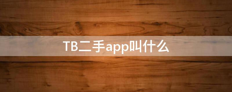 TB二手app叫什么（淘宝旗下二手购物软件）