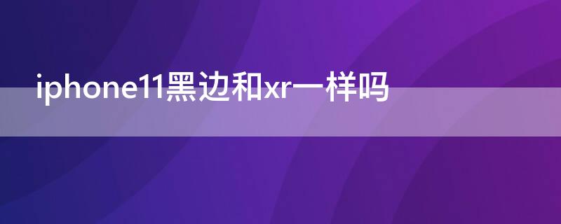 iPhone11黑边和xr一样吗 苹果11的黑边和苹果xr哪个大