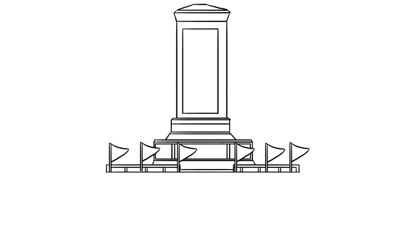 清明节哀悼烈士简笔画