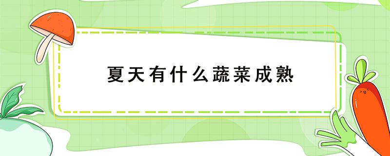 夏天有什么蔬菜成熟 春夏季有什么蔬菜成熟