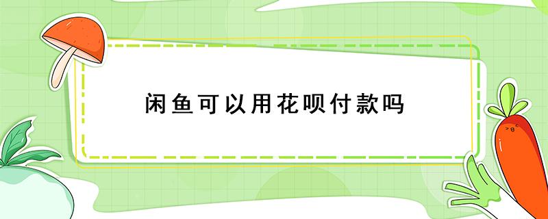 闲鱼可以用花呗付款吗 闲鱼可不可以用花呗付款