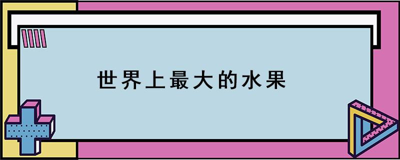 世界上最大的水果 世界上最大的水果是芭芭农场