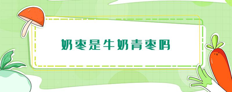 奶枣是牛奶青枣吗 青枣就是牛奶枣吗