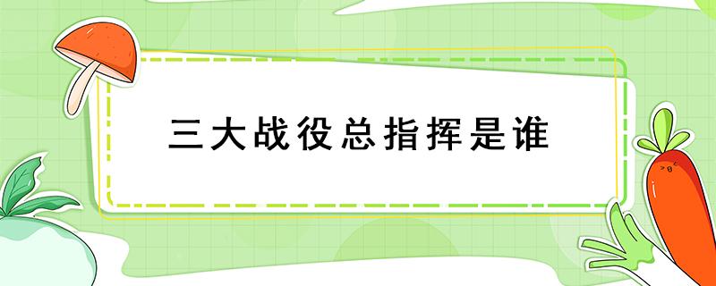 三大战役总指挥是谁（三大战役总指挥是谁 平津战役）