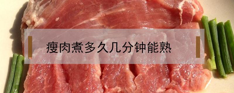 瘦肉煮多久几分钟能熟