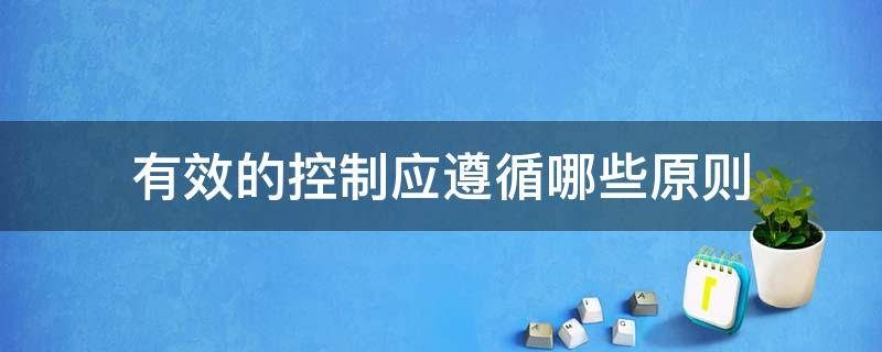 有效的控制应遵循哪些原则（有效控制应遵循的基本原则有）