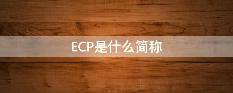 ECP是什么简称（ec是什么的简称）