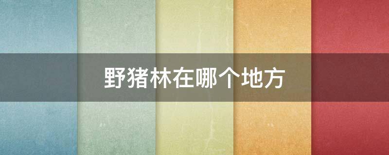 野猪林在哪个地方 原神野猪林在哪个地方