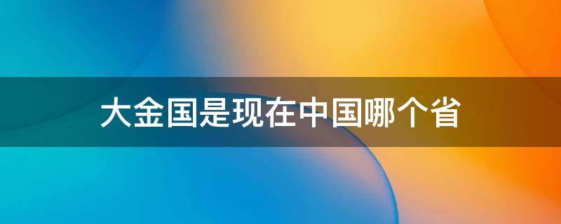 大金国是现在中国哪个省（历史上的大金国是现在的什么地方）