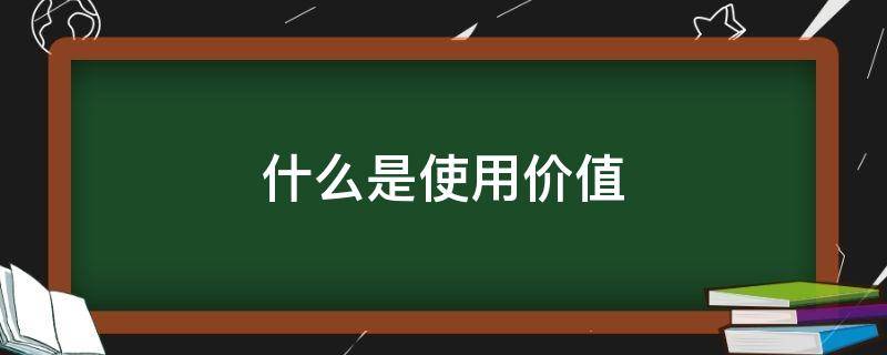 什么是使用价值（什么是使用价值和价值的统一体）