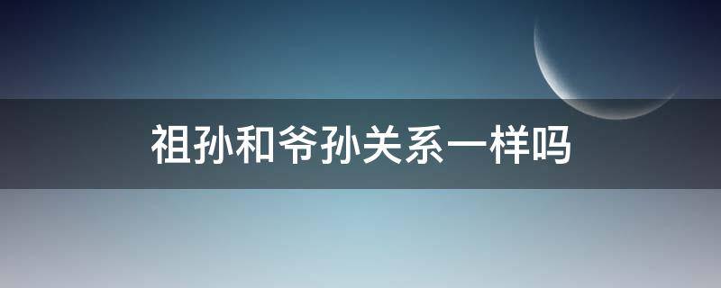 祖孙和爷孙关系一样吗（祖孙俩是什么关系）