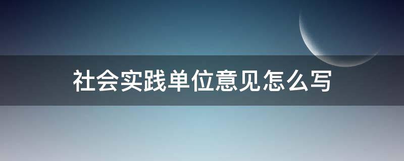 社会实践单位意见怎么写（社会实践单位意见怎么写20字）