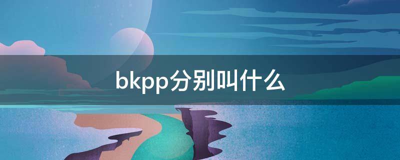 bkpp分别叫什么 bkpp叫啥