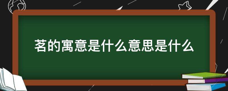 茗的寓意是什么意思是什么（茗在名字中的寓意是什么意思）