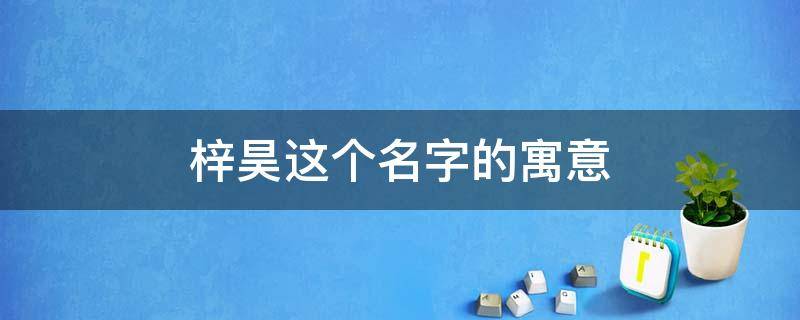 梓昊这个名字的寓意 梓昊这个名字怎么样