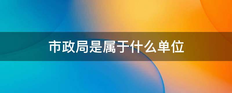 市政局是属于什么单位（市政管理局属于什么单位）