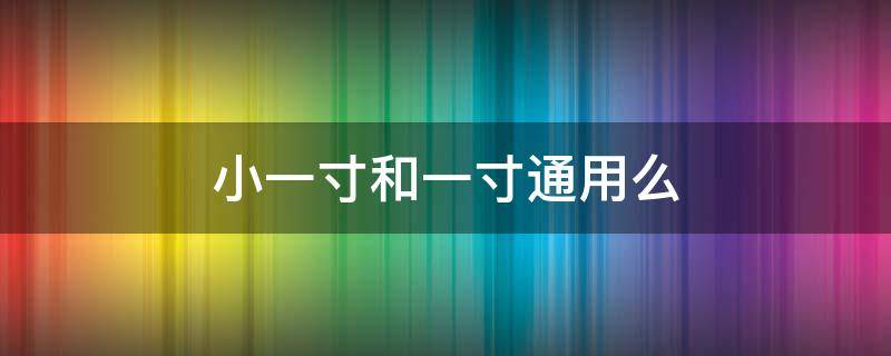 小一寸和一寸通用么 大一寸和小一寸通用吗