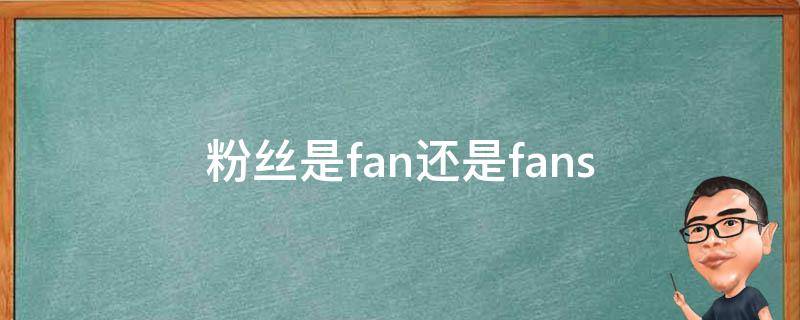 粉丝是fan还是fans fan做粉丝可数吗