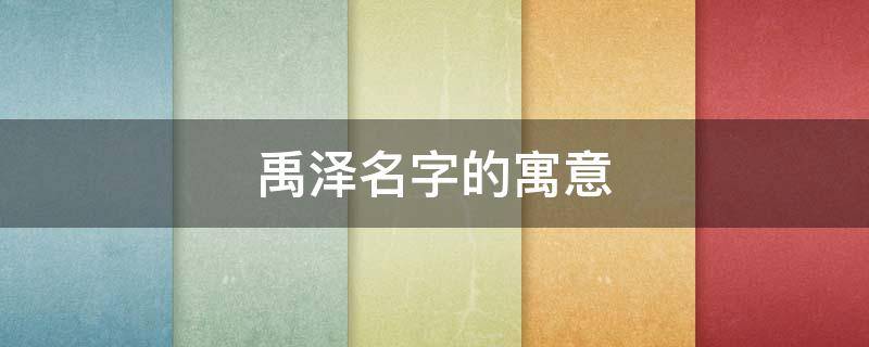 禹泽名字的寓意（禹泽名字的寓意是什么意思）