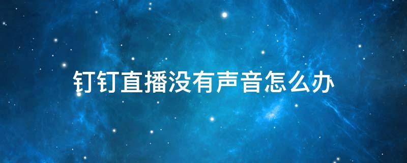 钉钉直播没有声音怎么办 钉钉直播没有声音