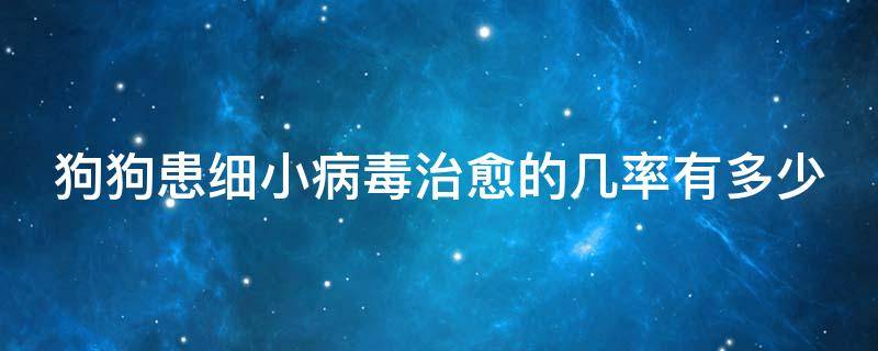 狗狗患细小病毒治愈的几率有多少 狗狗患细小病毒治愈的几率有多少呢