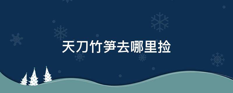 天刀竹笋去哪里捡（天刀在哪里采集竹笋）