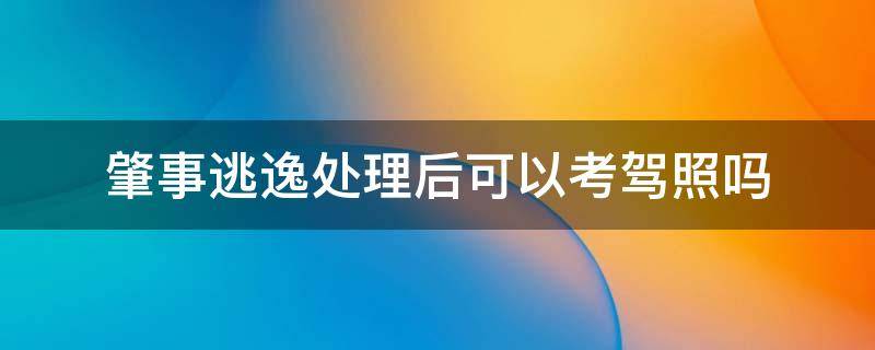 肇事逃逸处理后可以考驾照吗（肇事逃逸以后还可以考驾驶证吗）