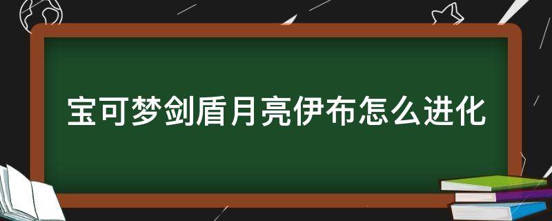 宝可梦剑盾月亮伊布怎么进化（口袋妖怪剑盾月亮伊布怎么进化）