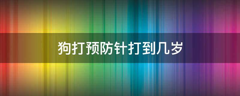 狗打预防针打到几岁 狗多大开始打预防针