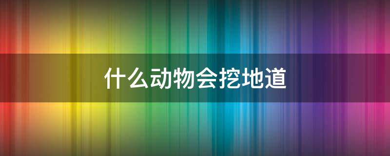 什么动物会挖地道 会挖地道的小动物