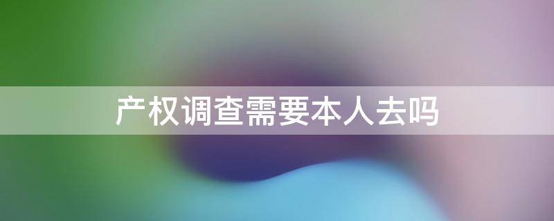 产权调查需要本人去吗（做产权调查需要业主本人去才行吗）