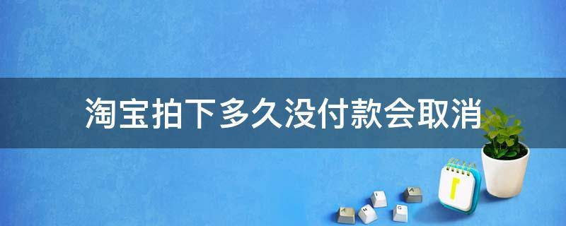 淘宝拍下多久没付款会取消 淘宝拍下多久没付款会取消订单