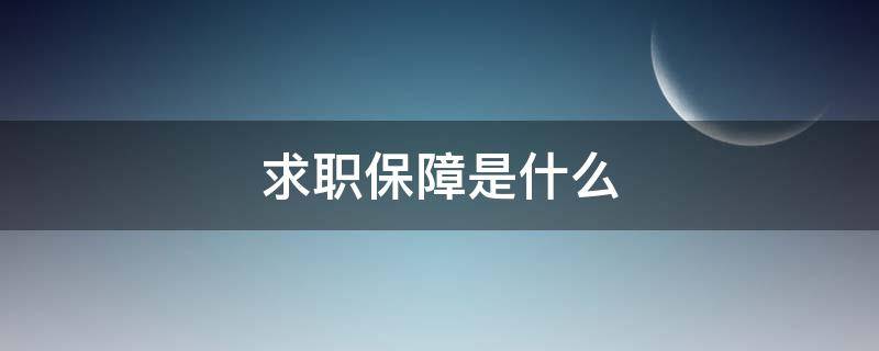 求职保障是什么 求职保障是什么意思