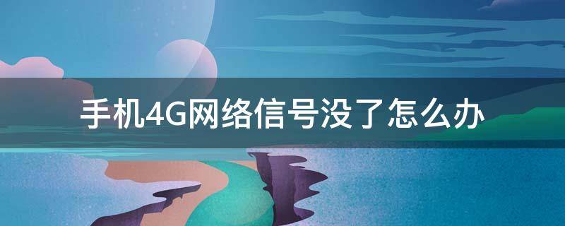 手机4G网络信号没了怎么办（手机有4g信号但上不了网络怎么办）