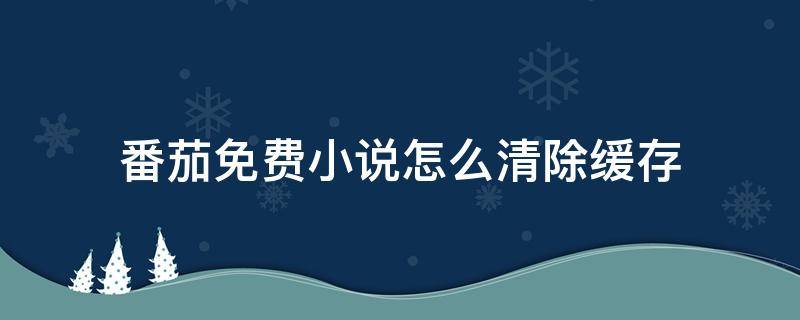 番茄免费小说怎么清除缓存 番茄小说缓存怎么清理