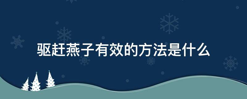 驱赶燕子有效的方法是什么（燕子最怕什么怎么驱赶最有效）