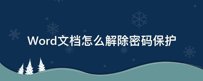 Word文档怎么解除密码保护 word如何解除密码保护