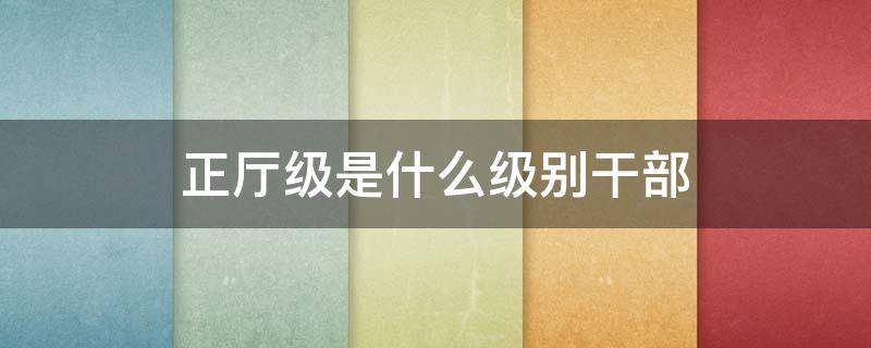 正厅级是什么级别干部 正厅级是几级干部