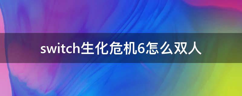 switch生化危机6怎么双人 switch生化危机6怎么双人同屏