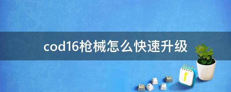 cod16枪械怎么快速升级（cod16枪械等级怎么快速升级）