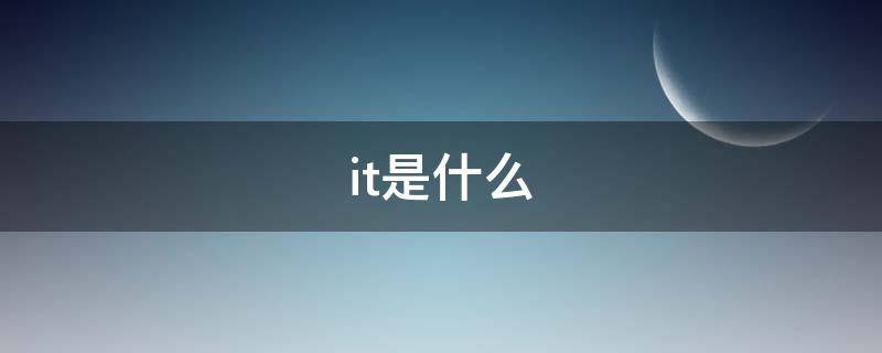 it是什么（it是什么专业）