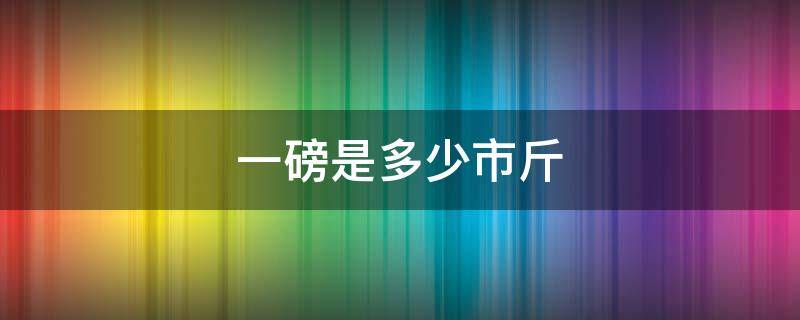 一磅是多少市斤 一磅大概是多少公斤