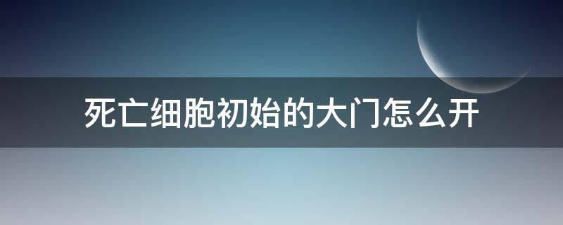 死亡细胞初始的大门怎么开（死亡细胞大门开启后）