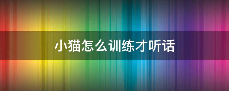 小猫怎么训练才听话 如何训练非常不听话的猫