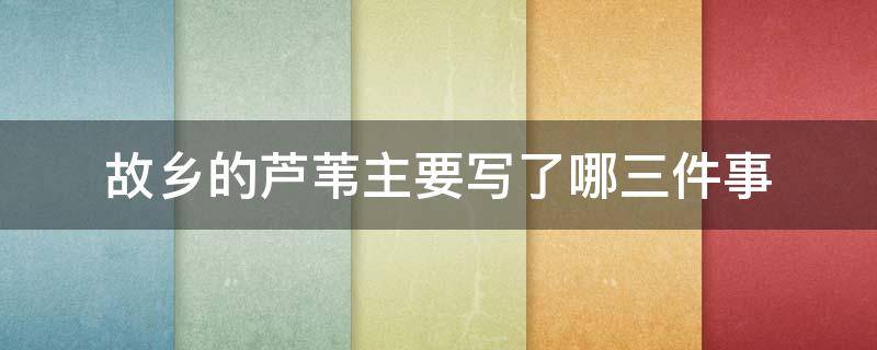 故乡的芦苇主要写了哪三件事 故乡的芦苇主要写了哪三件事,觉得哪件事最有趣