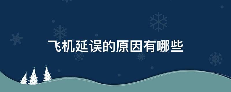 飞机延误的原因有哪些 飞机延误的原因有哪些英文