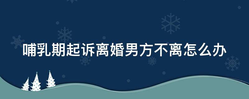 哺乳期起诉离婚男方不离怎么办 哺乳期起诉离婚男方不同意怎么办