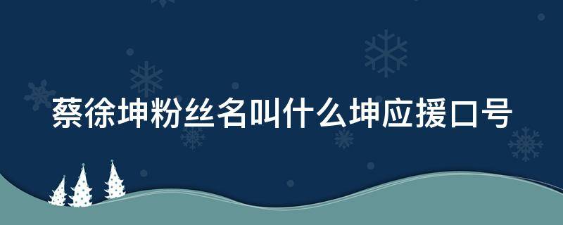 蔡徐坤粉丝名叫什么坤应援口号（蔡徐坤的粉丝名是什么意思）